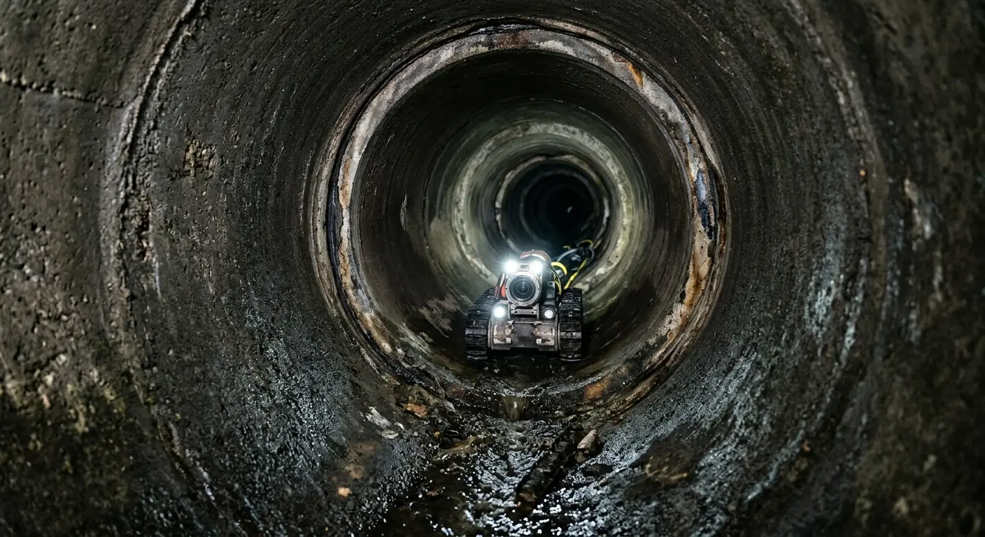 Robotic sewer camera inspecting pipe interior for Sewer Line Cleaning in Wailuku